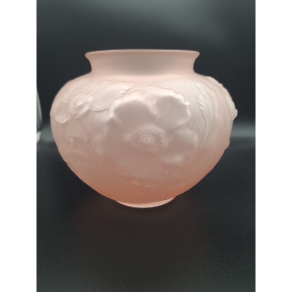 VTG Art Deco Footed Tiffin Pink Satin Glass Poppy Vase 6"T